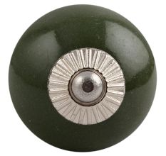 Olive Round Silver Fitting Ceramic Drawer Knob Online